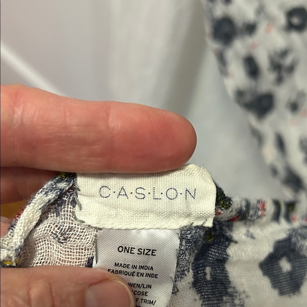 Caslon Scarf Wrap Blue/White Colorful Tassels Beach Resort Festival - Picture 4 of 11